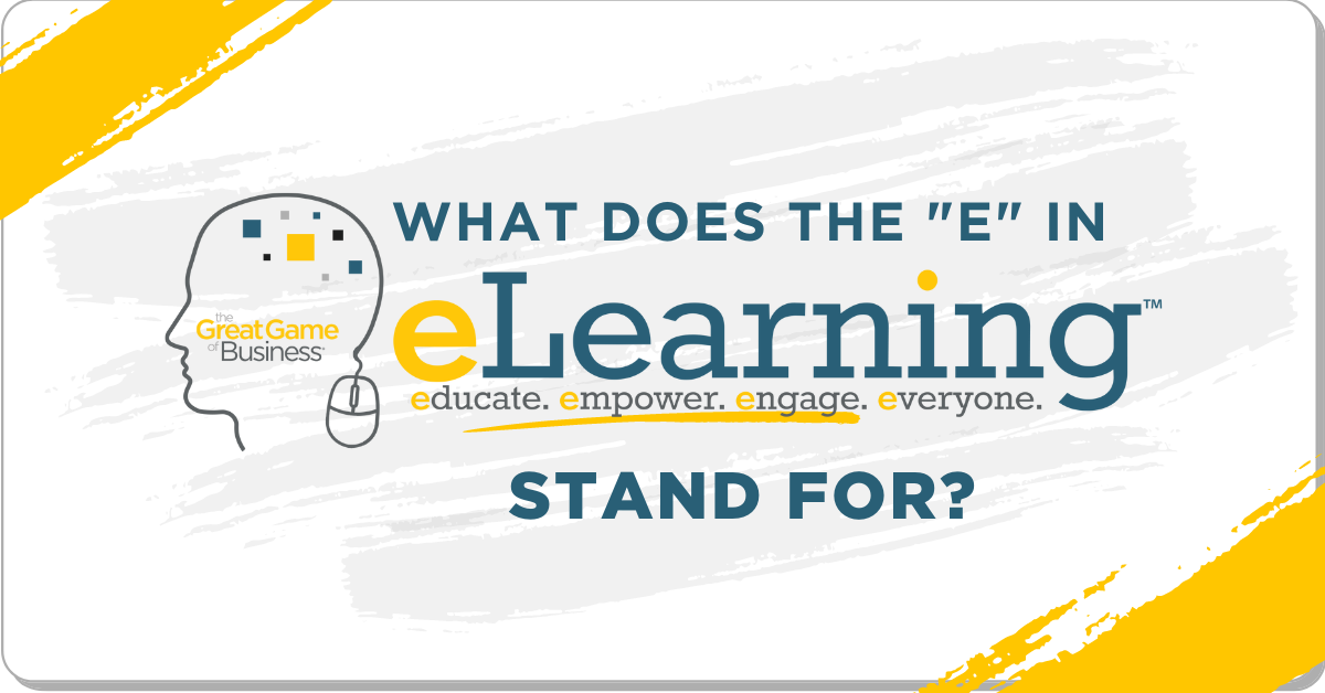 What does the “e” in eLearning stand for?